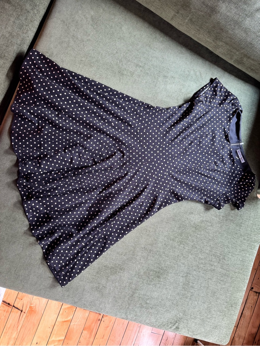 Black Polka Dot Fit-and-Flare Dress